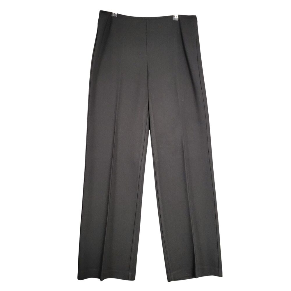 J MCLAUGHLIN Black Side Zip Wide Leg Stretch Office Career Work Pants SIZE 8
